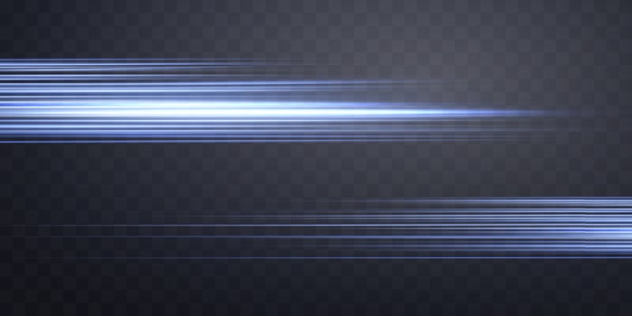 Speed rays, light neon flow, zoom in motion effect, blue glow speed lines, colorful light trails, perspective stripes. vector