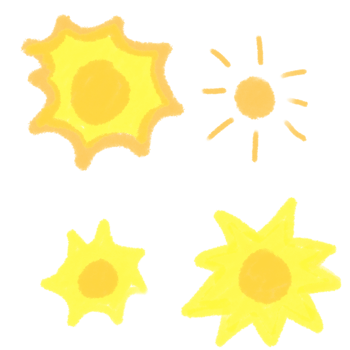 Playful Hand-Drawn Sun Illustration png