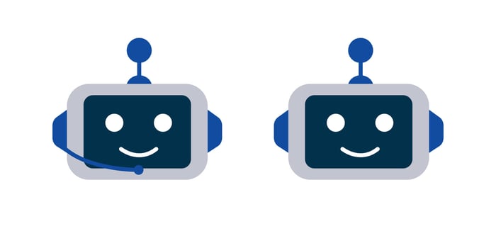 Robot chatbot head. Chatbot assistant application. Virtual smart assistant Bot icon. Customer support service Chat Bot vector