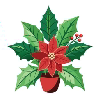 Frosty Holiday flower vector