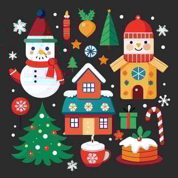 Yuletide Decor Set vector