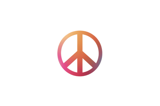 glowing neon peace sign png