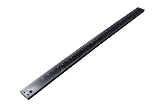 Black metal rail with holes and rivets on dark background. png
