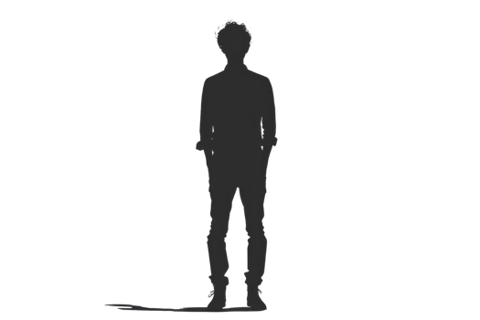 black outline of a person standing with their arms at their sides png