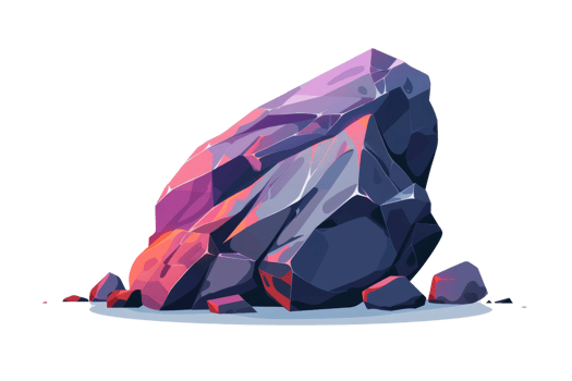 Fantasy glowing rock. A magic crystal glowing with power. png