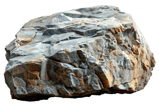 A large rock with a grey and brown color. It is a solid piece of rock with no visible cracks or crevices png