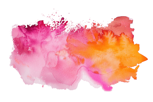 watercolor painting of a pink, orange, and yellow blob. It has a rough, textured appearance and is painted isolated on transparent background. png
