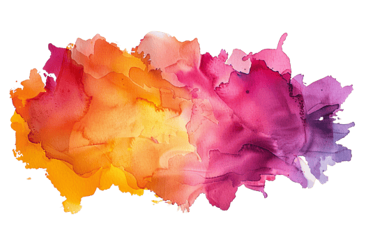 A colorful watercolor painting with a yellow and orange stripe. The painting is abstract and has a lot of different colors png