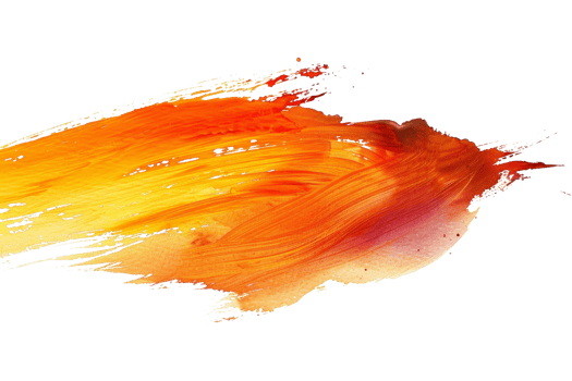 Vibrant abstract brushstroke with rich red, orange, and yellow hues, perfect for creative design projects and artistic concepts. png