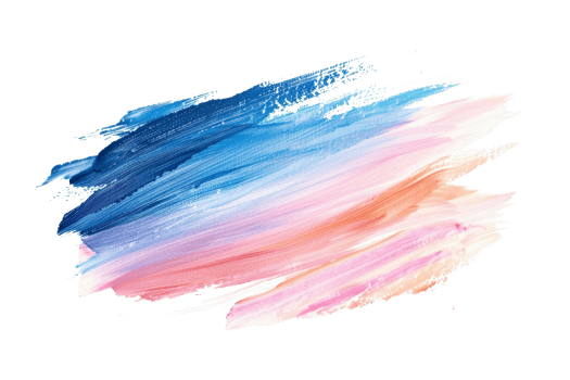 Abstract painting. Blue, pink and orange colors. png