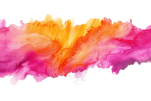 Abstract watercolor painting. Pink, orange and yellow colors. png