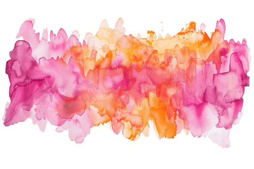 Abstract watercolor painting. Pink and orange colors. png