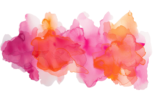 Abstract watercolor painting. Pink, orange and yellow colors. png