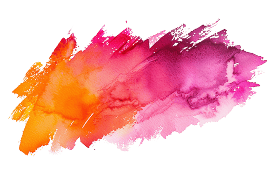 Abstract watercolor painting. Pink, orange and purple. png