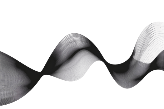 Black and white flowing wave, smooth and soft. png