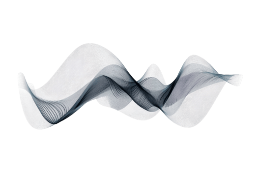 Black and white wave of sound or light smoothly flowing through space. png