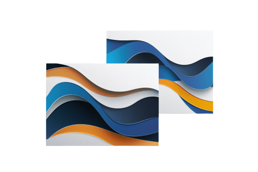 Blue and orange abstract waves. png