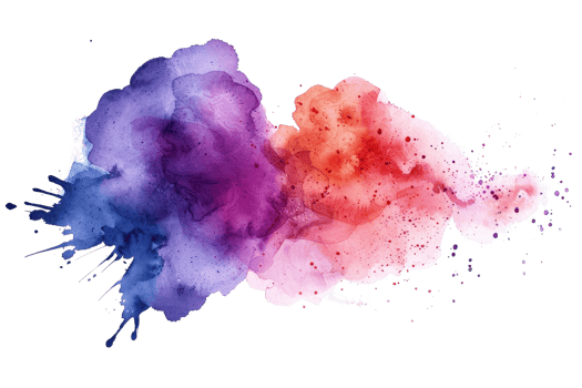 A colorful splash of paint with a purple and red swirl. The colors are vibrant and the brushstrokes are bold. Concept of energy and creativity png
