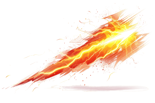 A bright yellow fire is shooting out of a black line png