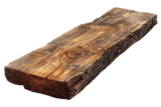 A long piece of wood with a few holes in it. The wood is brown and has a rough texture png