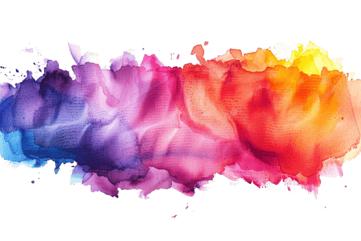 A colorful watercolor painting with a rainbow stripe. The colors are vibrant and the brushstrokes are bold. The painting evokes a sense of joy and energy png