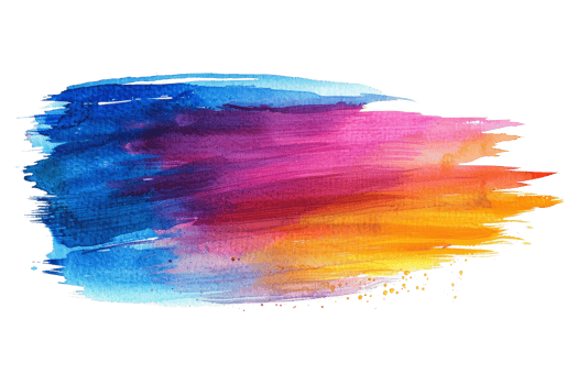 A colorful brush stroke with a rainbow of colors. The brush stroke is very thick and has a lot of texture. The colors are bright and vibrant, creating a sense of energy and excitement png
