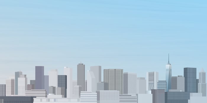Skyscraper front view with blue sky background graphic illustration have blank space. vector