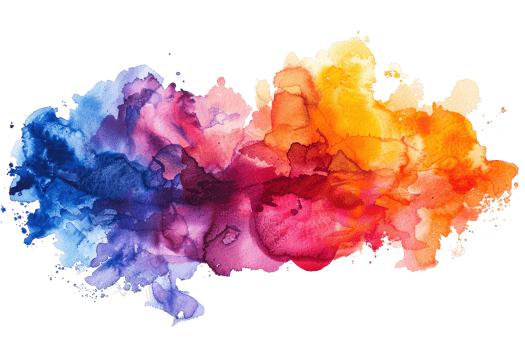 A colorful splash of paint with a rainbow of colors. The colors are bright and vibrant, creating a sense of energy and excitement. The brushstrokes are bold and expressive png