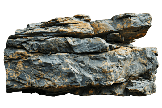 A large rock with a lot of cracks and crevices. The rock is gray and black in color png