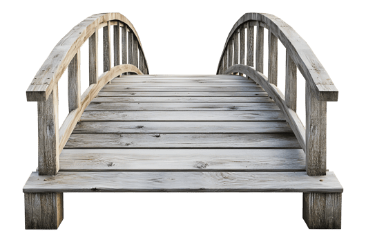 Wooden bridge rustic wooden footbridge vintage small wood bridge transparent background png