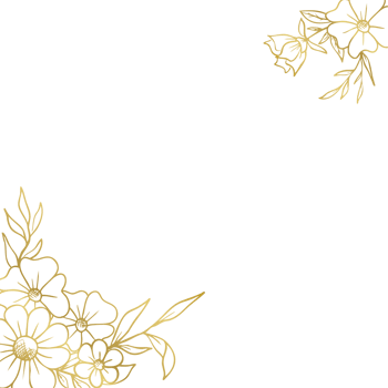 Elegant gold floral corner frame golden botanical png