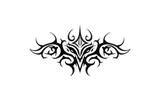 A tattoo of a dragon with spikes on its back. The tattoo is black and white. The tattoo is a symbol of strength and power png