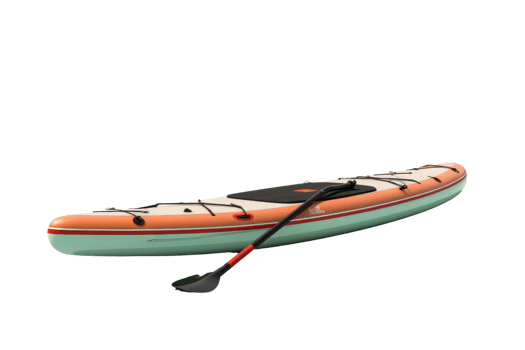 A paddle board with a black paddle on it png