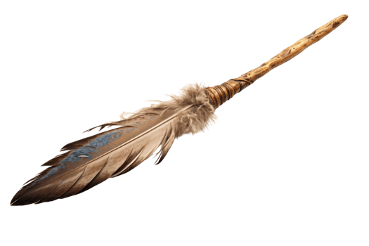 A feather stick with a feather on it png