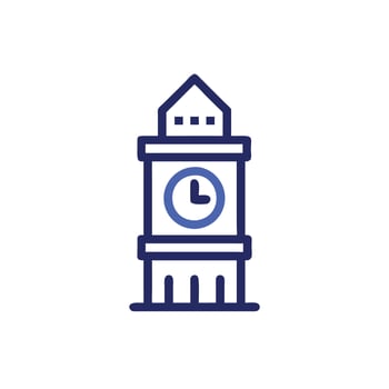 A clock tower with a clock on it vector