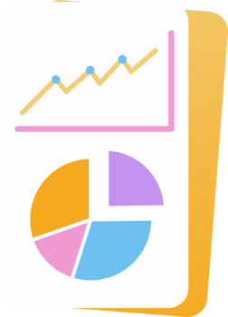 Colorful Graph and Pie Chart Illustration png