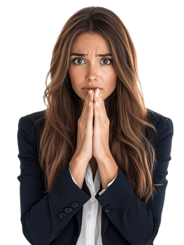 Businesswoman Feeling Ashamed against transparent background Professional png