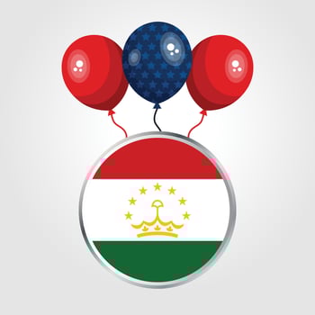 Celebration Tajikistan National Flag With Balloons vector