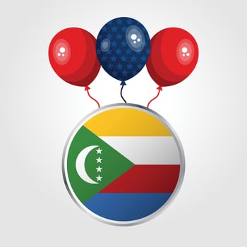 Celebration Comoros National Flag With Balloons vector