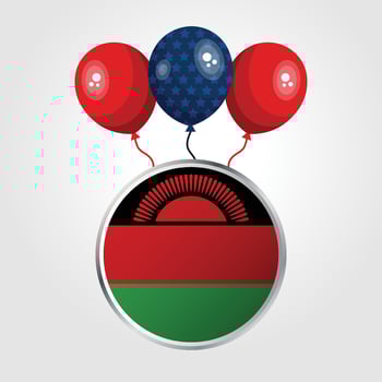 Celebration Malawi National Flag With Balloons vector