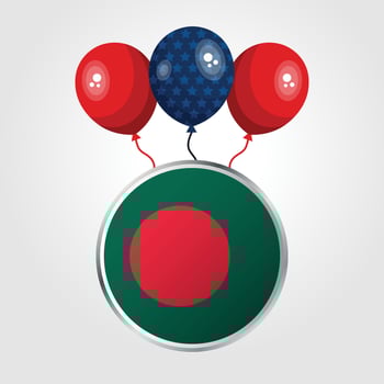 Celebration Bangladesh National Flag With Balloons vector
