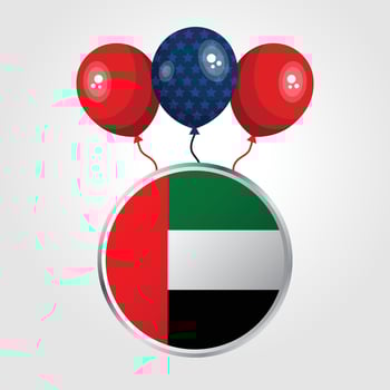 Celebration United Arab Emirates National Flag With Balloons vector