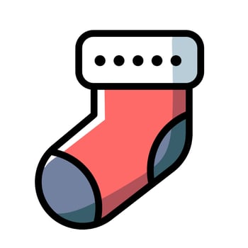 Cute red Christmas socks, perfect for icons vector