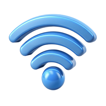 3D Blue Wifi Symbol Illustration for Websites and Mobile Apps png