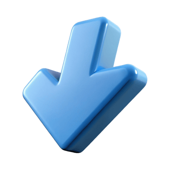 3D Blue Arrow Icon for Download, Navigation, and User Interface Design png