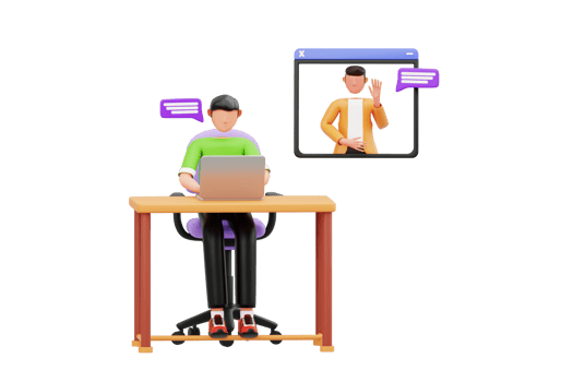 Online Communication 3D Illustration. Online meeting 3d illustration png