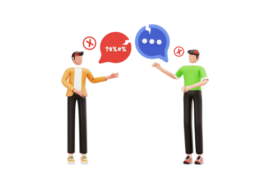 Bad Communication 3D Illustration. people having bad communication, misunderstanding and confusion 3d illustration png