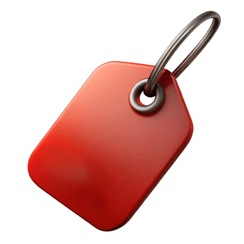 Red Tag with Metal Ring for Marketing and Branding png