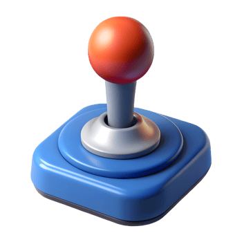 3D Retro Game Joystick Illustration png