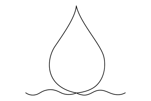 Water drop line icon. rain drop icon single line drawing outline illustration vector